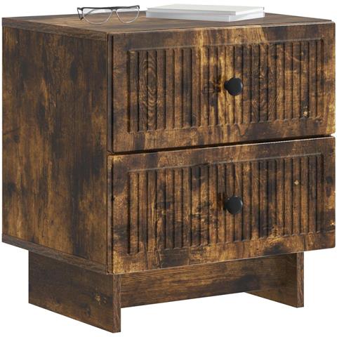 Armadio da Notte 2 pcs Rovere Fumo 43 x 34,5 x 47,5 cm - Foto 2