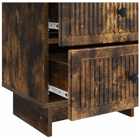 Armadio da Notte 2 pcs Rovere Fumo 43 x 34,5 x 47,5 cm - Foto 9