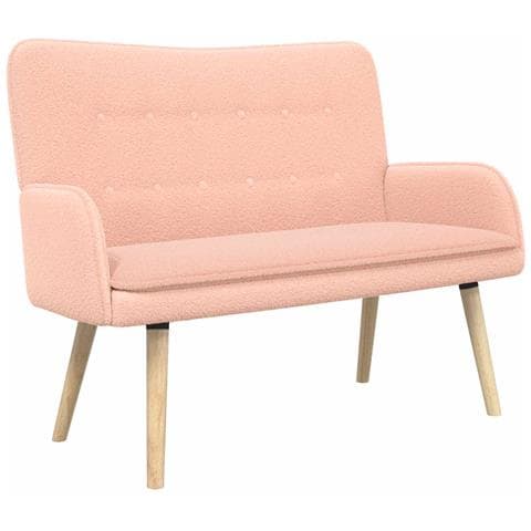 Divano a 2 Posti Rosa 115 x 61 x 87 cm Bouclé - Foto 1