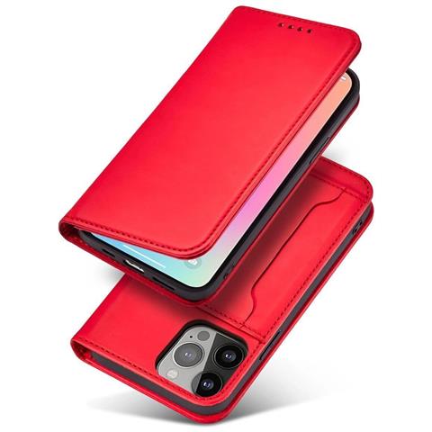Portafoglio Magnetico Per Iphone 13 Pro, Custodia Per Carte, Colore Rosso. - Foto 1