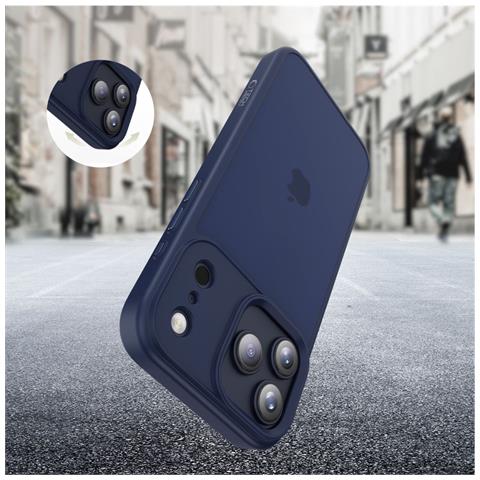 Custodia Opaca Blu Scuro Per Iphone 17 Pro - Foto 7