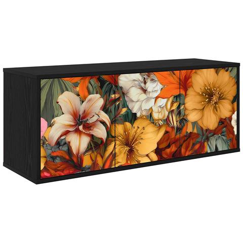 Mobile TV da Parete GENNEP 102 x 33 x 40 cm Rovere Nero - Foto 1