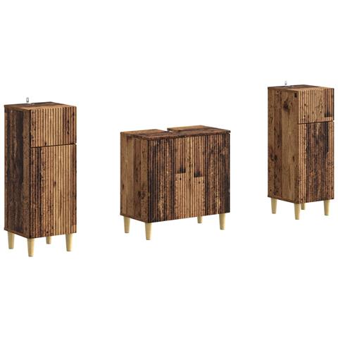 Set di Armadi da Bagno da 2 Pezzi ARNHEM Legno antico - Foto 1
