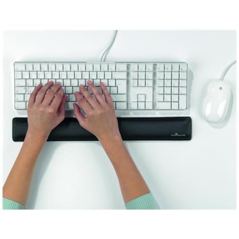 Poggiapolsi Tastiera Gel Rivestimento Tessuto Base Antiscivolo Carbone - Foto 1