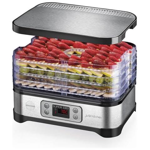 Essiccatore per Alimenti Super Dry 871 con 5 Ripiani Potenza 450 Watt Colore Nero /Acciaio Inossidabile - Foto 4