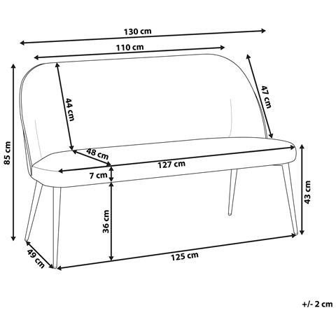 Divano 2 Posti In Velluto Blu Scuro Osby - Foto 14
