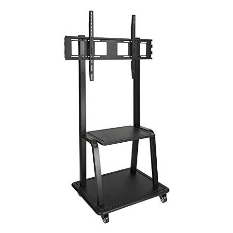 "' fs20100 m-b - Supporto a terra con ruote per TV da 37 "" a 100, fino a 150 kg, altezza 1688 - 1838 mm, doppio vassoio, Vesa fino a 800 x 600, Nero" - Foto 1