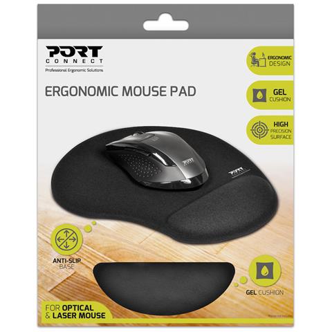 Tappetino Per Mouse Ergonomico Con Poggiapolsi In Morbido Gel, Nero - Foto 9