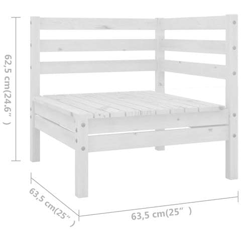 Set Divani Da Giardino 7 Pz In Legno Massello Di Pino Bianco - Foto 2