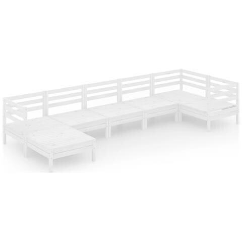 Set Divani Da Giardino 7 Pz In Legno Massello Di Pino Bianco - Foto 1