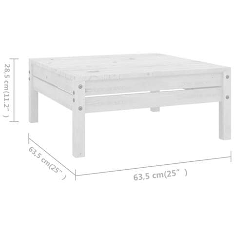 Set Divani Da Giardino 7 Pz In Legno Massello Di Pino Bianco - Foto 7