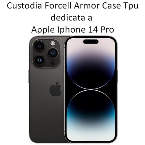 Forcell Custodia Armor Case Tpu Cover Per Apple Iphone 14 Pro Black - Foto 2