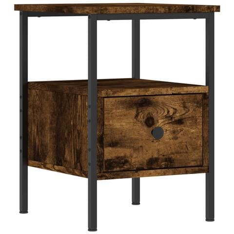 Comodino Rovere Fumo 34x36x50 Cm In Legno Multistrato - Foto 1