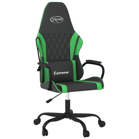 Sedia Da Gaming Nera E Verde In Similpelle - Foto 1