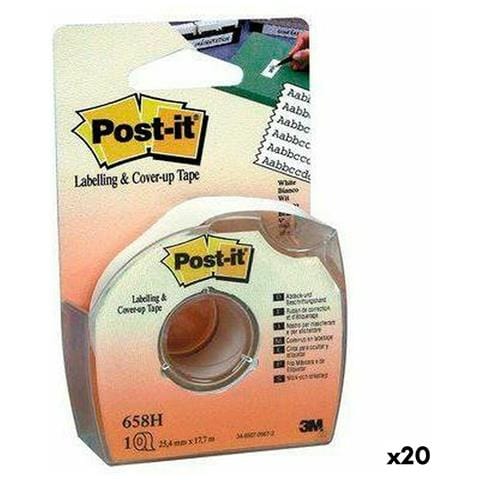 Nastro Adesivo Post-it 658h Bianco 25,4 Mm X 17,7 M (12 Unità) - Foto 1