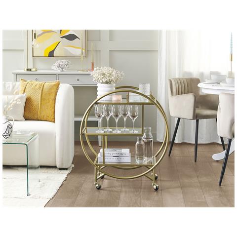 Carrello Portavivande Colton Metallo Oro - Foto 1