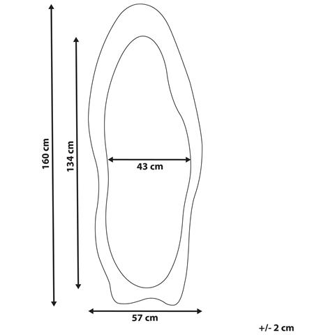 Specchio Da Parete Velluto Bianco 57 X 160 Cm Reigny - Foto 2