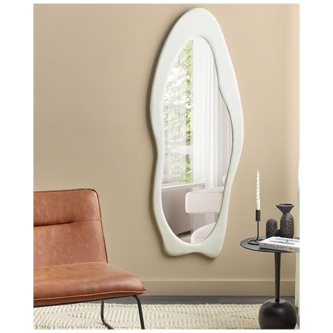 Specchio Da Parete Velluto Bianco 57 X 160 Cm Reigny - Foto 1