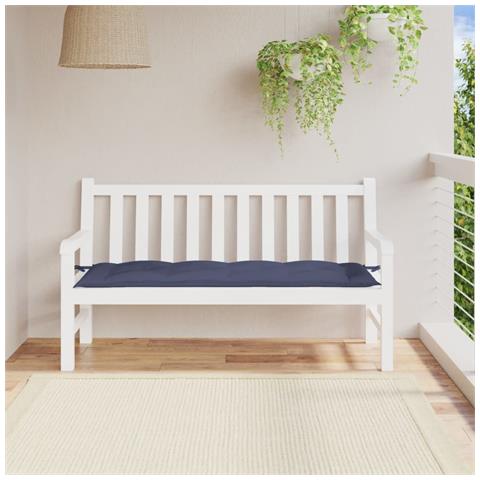 Cuscino Panca Giardino Blu Marino 150x50x7 Cm In Tessuto Oxford - Foto 1