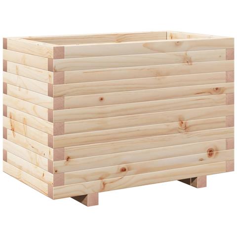 Fioriera Da Giardino 70x40x49,5 Cm In Legno Massello Di Pino - Foto 2