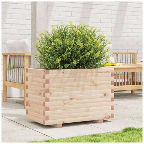 Fioriera Da Giardino 70x40x49,5 Cm In Legno Massello Di Pino - Foto 3