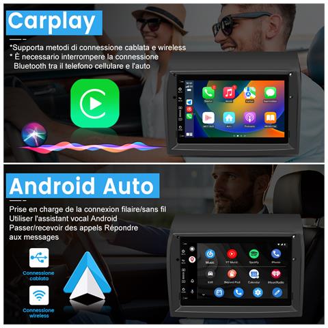 Autoradio Per Fiat Ducato Peugeot Boxer Citroen Jumper (2+64gb) Con Carplay Android Auto Gps Bt Wifi Fm Rds Comandi Al Volante 7 Pollici Android 13 Stereo - Foto 2