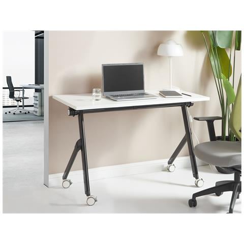 Scrivania Pieghevole Bendi Bianco 120 Cm 60 Cm Con Ruote - Foto 1