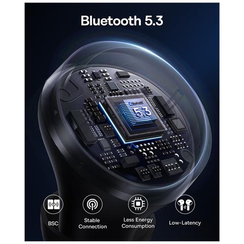 Tws Auricolare Senza Fili Bluetooth 5.3 Modello Bowie E18 Ipx4 Enc, Nero - Foto 5