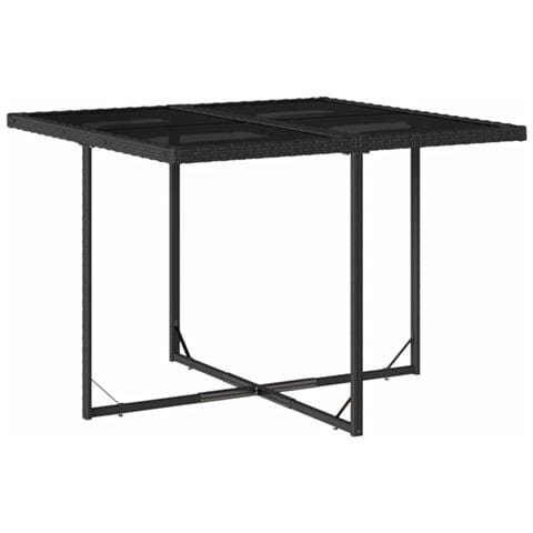 Set Da Pranzo Da Giardino 9 Pz Con Cuscini Nero In Polyrattan - Foto 3