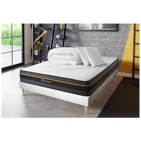Pacchetto Letto Completo - Materasso 180x200cm + Box Spring Con Doghe (kit) + 2 Cuscini + Piumino - Active - Foto 1