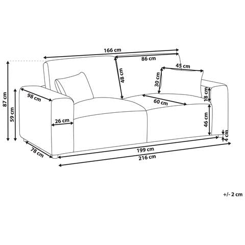 3 Posti Sandora Velluto A Coste Bianco Sporco - Foto 2