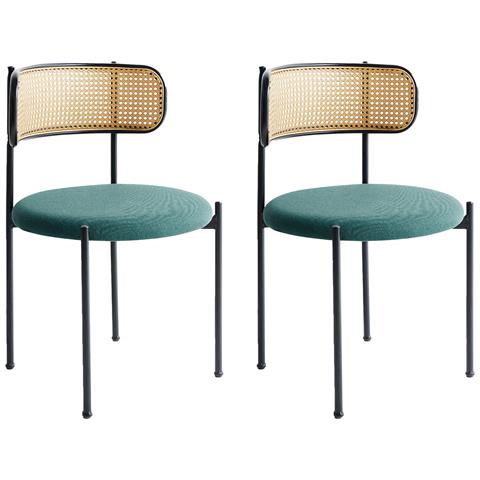 Set Di 2 Sedie Da Pranzo Andover Metallo Verde - Foto 2