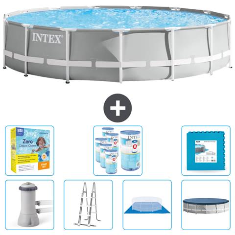 Piscina Fuori Terra - In Giro - 457x457x107 Cm - Grigio - Include Accessori Coordinati Cb48 - Foto 1