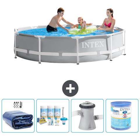 Piscina Fuori Terra - In Giro - 305x76 Cm - Grigio - Include Accessori Coordinati A1825 - Foto 1