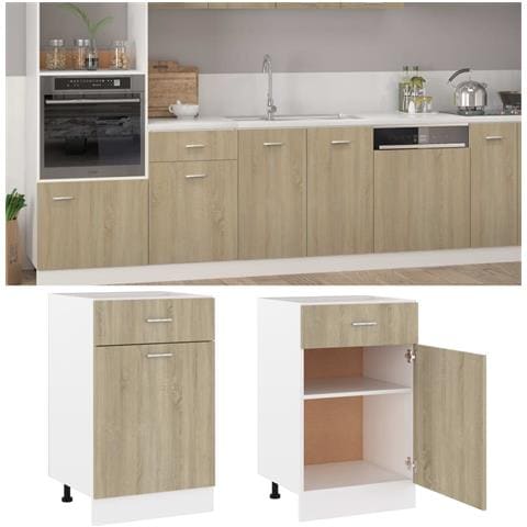 Armadio Inferiore Cassetto “lyon” Rovere Sonoma 50x46x81,5 - Foto 1