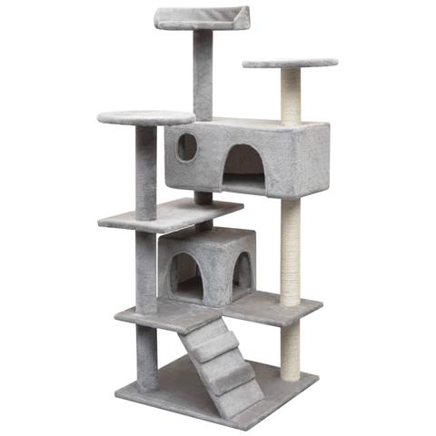 Lusso Casadino -  Albero Per Gatti Con Tiragraffi In Sisal 125 Cm Grigio - Foto 2