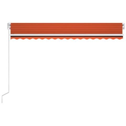 Lusso Casadino -  Tenda Da Sole Retrattile Manuale Led 400x300 Cm Arancio Marrone - Foto 2