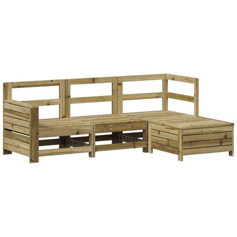 Set Divani Da Giardino 4 Pz In Legno Impregnato Di Pino - Foto 1