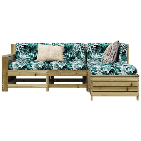 Set Divani Da Giardino 4 Pz In Legno Impregnato Di Pino - Foto 8