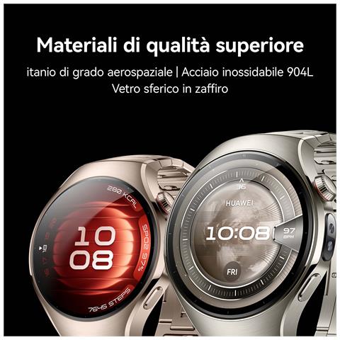 WATCH 5 (42 mm), cassa in acciaio inox 904L e cinturino beige. Compatibile con iOS e Android e chiamate E-sim - Foto 2