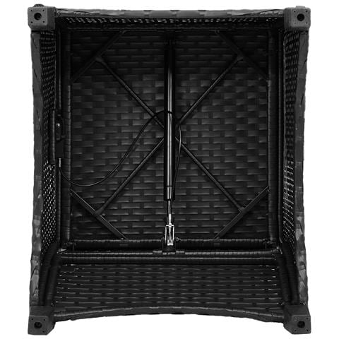 Poltrona Recliner con Cuscino in Polyrattan Nera - Foto 9