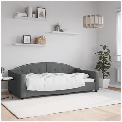Letto da Giorno Grigio Scuro 90x190 cm in Tessuto - Foto 2