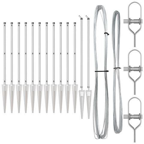 Pali di Recinzione con Punta 13 pz Ø32 mm 60 cm Acciaio Zincato - Foto 1