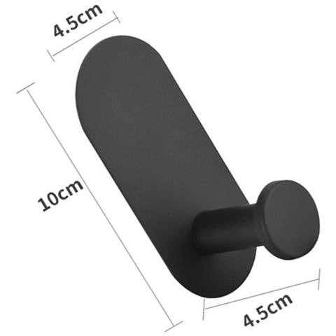 Ganci Appendiabiti Singoli In Acciaio Inossidabile, 2 Pezzi, Senza Foratura, Finitura Spazzolata Black - Foto 4