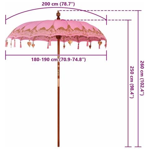 Parasol Balinese Rosa (180-190) x 260 cm - Foto 8