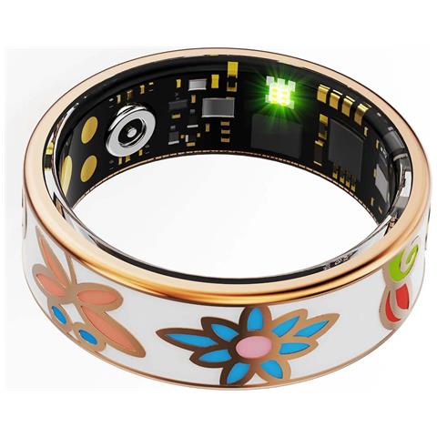 Anello Intelligente Taglia 8 Modello Phoenix Con Motivo Floreale E Custodia Di Ricarica - Foto 2