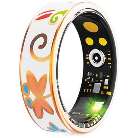 Anello Intelligente Taglia 8 Modello Phoenix Con Motivo Floreale E Custodia Di Ricarica - Foto 1