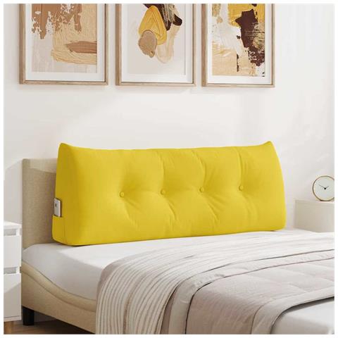 Cuscino per Schiena Giallo Chiaro 120 x 24 x 50 cm Tessuto - Foto 2