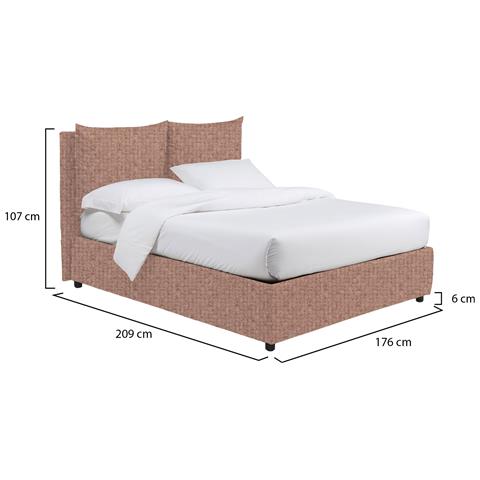 Davoli - Letto Matrimoniale Sfoderabile, Rosa - Foto 4