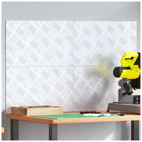 Dischi Quadrati 4 pcs Argento 50 x 30 cm Alluminio - Foto 2